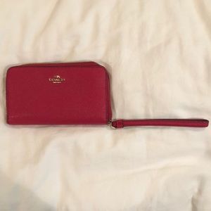 Coach red wristlet wallet